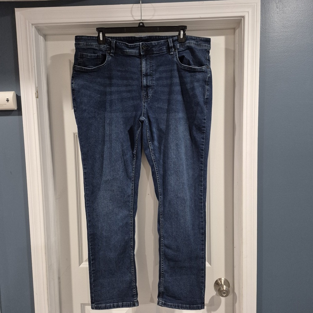 The Perfect Jean NYC Jeans Mens 42x32 Blue Slim Fit Straight Stretch Denim